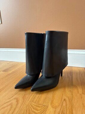 I.N.C. Mid-Calf Black Bootiess